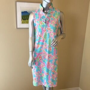 G LIFESTYLE | Pink Turtle Ruffle Portrait Collar Sleeveless Dress
